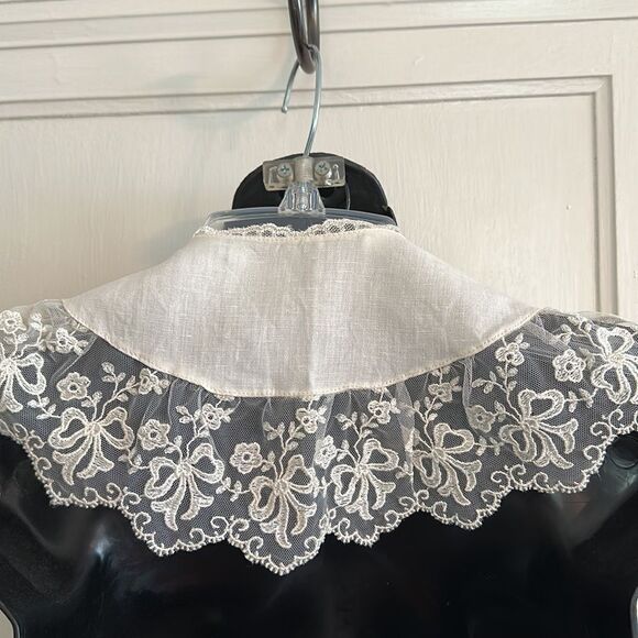 Vintage 80s Brenda Hollon off white/cream lace collar - Picture 4 of 9